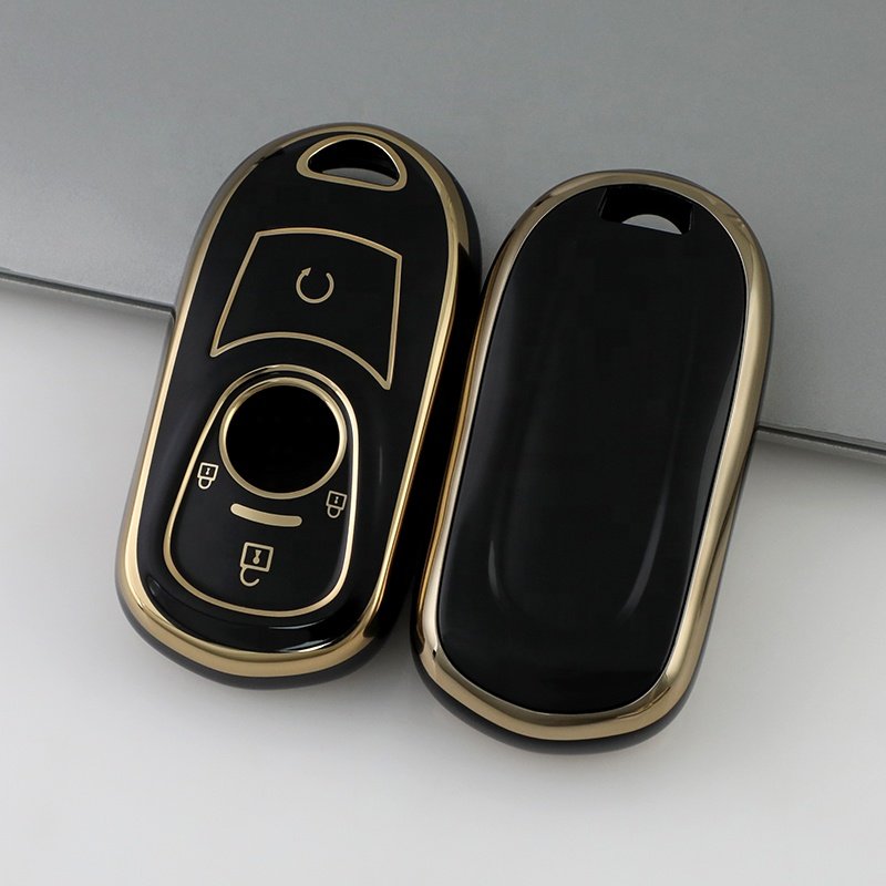 Gold Edge TPU car key cover fit for Encore Enclave Lacrosse Envision Verano Regal GL8 Shell Protector key fob case holder
