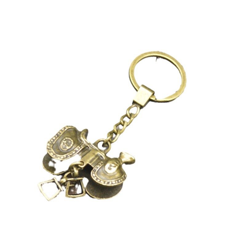 Antique creative Saddle Metal key chain A man's key chain Car key accessories decoration promotional gifts