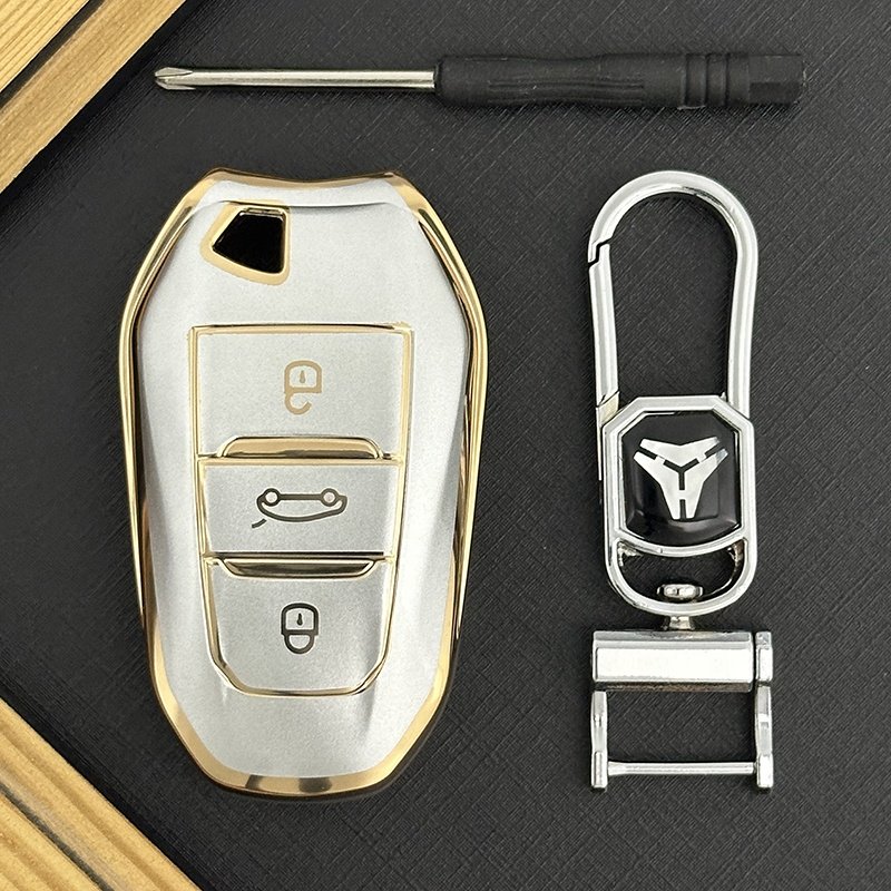 Quicksand TPU Car Key Case Cover For Peugeot 408 508 2008 3008 4008 5008 Car Accessories Key Holder
