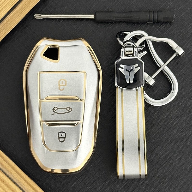 Quicksand TPU Car Key Case Cover For Peugeot 408 508 2008 3008 4008 5008 Car Accessories Key Holder