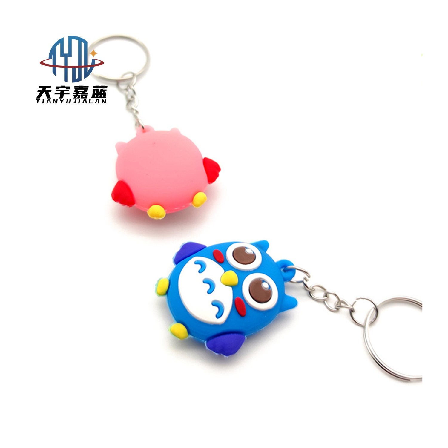 Tianyu 3D Soft Pvc Cute Cartoon Owl Keychains Anime Rubber Key Chains Accessories Wholesale Custom Keychain For Kid