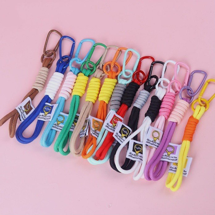 Colorful Outdoor backpack pendant water cup Wrist Straps Hand Charms For mobile phone lanyard keychain Hang Rope Car Key Ring