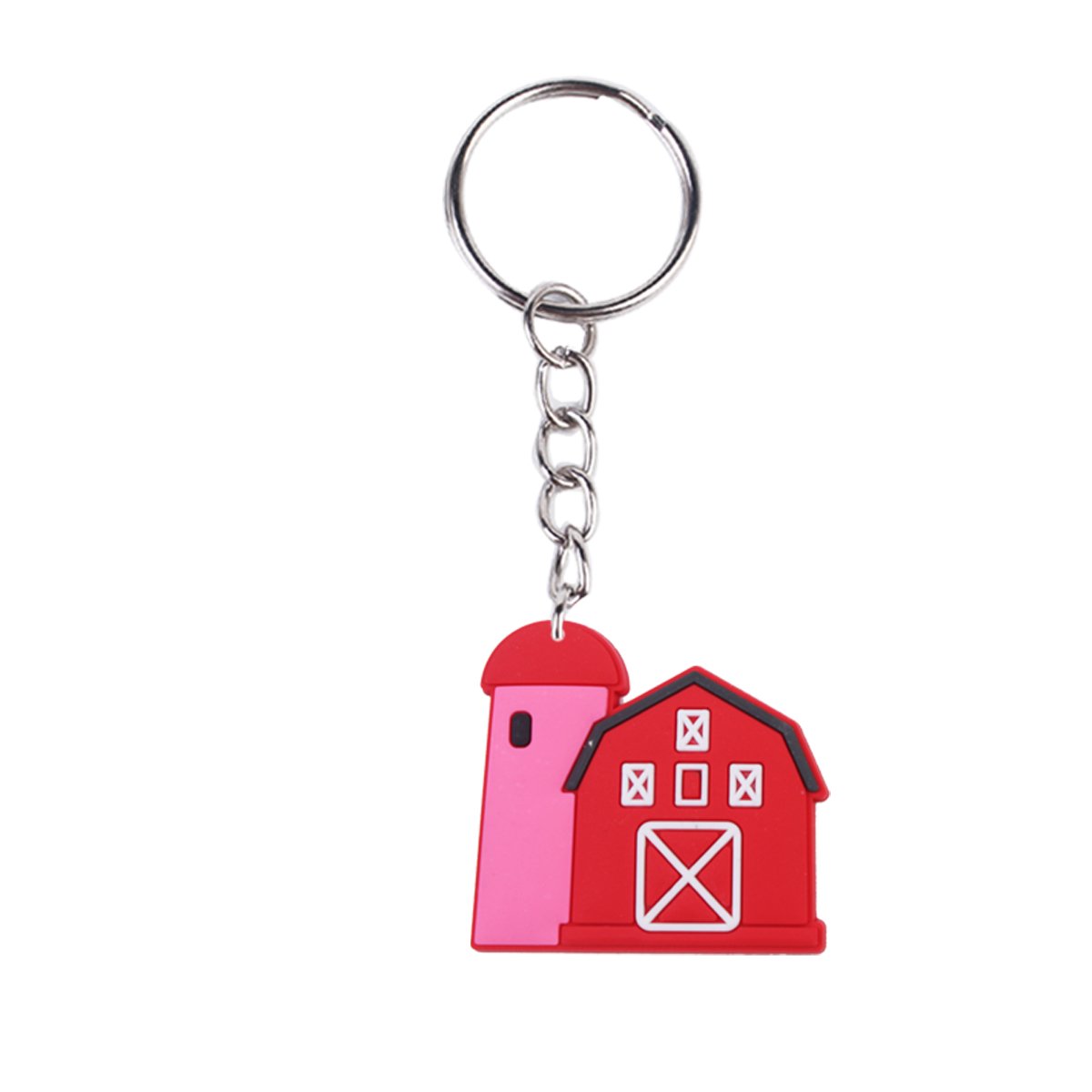 2024 New arrive PVC rubber store festival promotional gift key chains Wholesale cartoon Farm key ring custom design Bag pendant