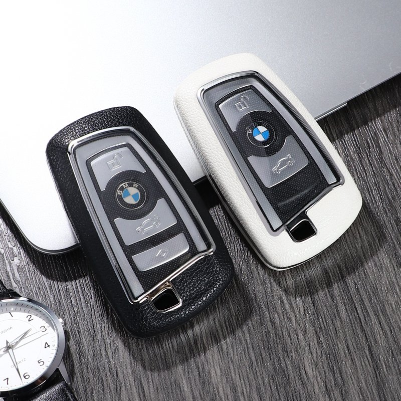 For BMW leather Key Fob Cover 2/3 button key shell fit for BMW 1 series / 2 series / 3 series key cover
