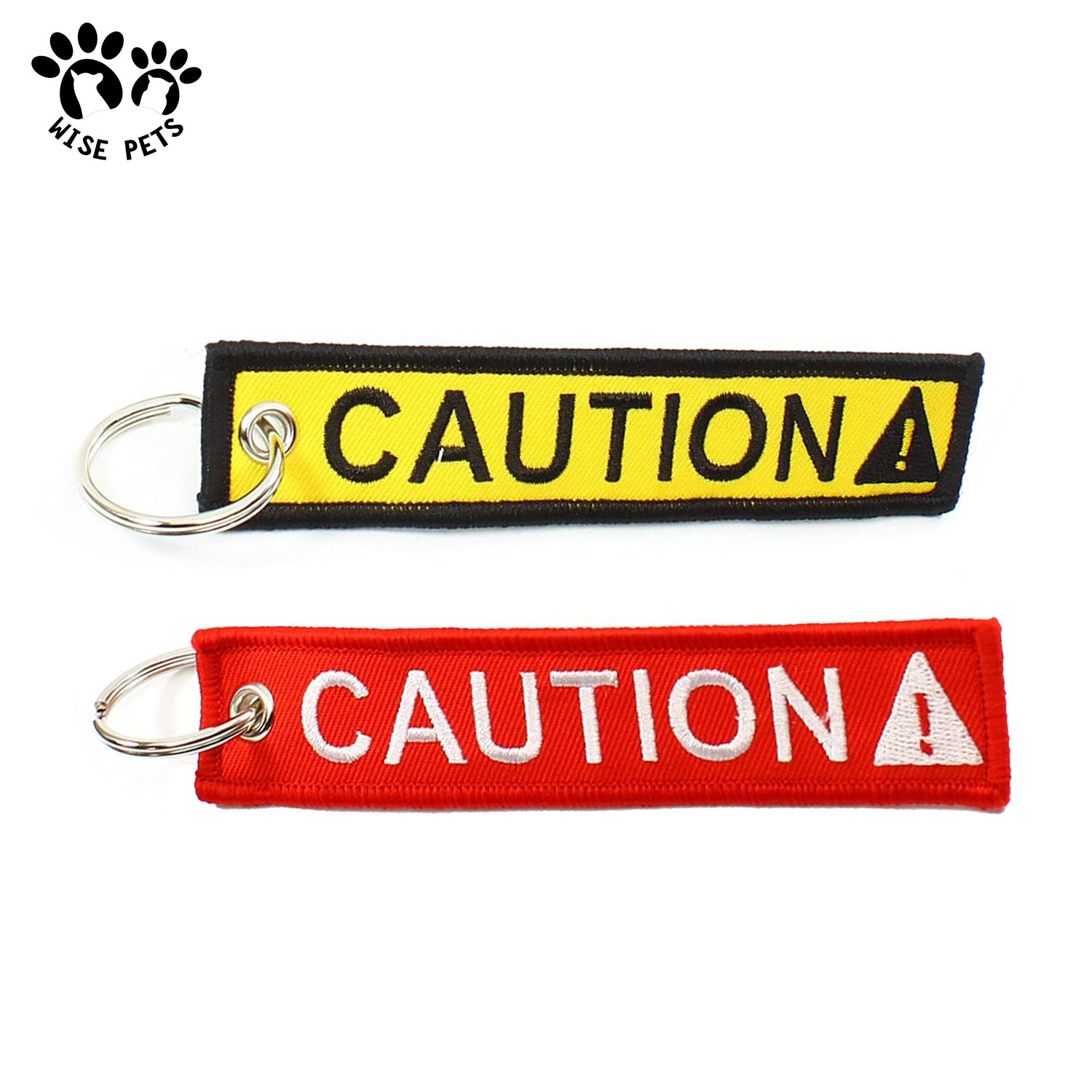 Custom Logo Embroidered Fabric Flight Keychain Embroidery Woven Patch Chain Keyring Key Ring Short Embroidery Twill Key Tag