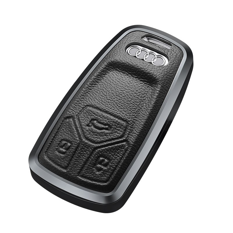 Newly Car Accessories Aluminum Alloy genuine leather Car Key Case Cover For Audi A4 Q7 Q5 TT A3 A6 SQ5 R8 S5 Car Key Shell Case