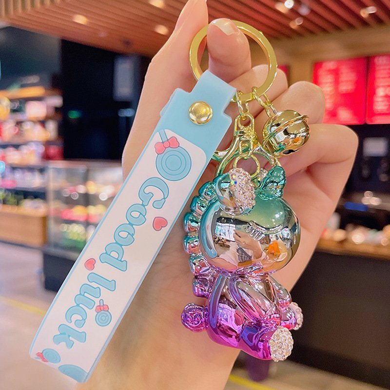Cute Bling Crystal Rhinestone Keychain Girls Car Key Pendant Accessories Cute Women Diamond Rabbit Bling Rhinestone Keychain