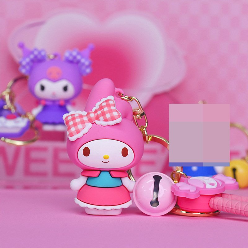 Kawaii Anime My Melody Bag Keychain Cute Cartoon kulomi Girly Heart Personality Pendant Car Schoolbag Accessory Toy for Girls