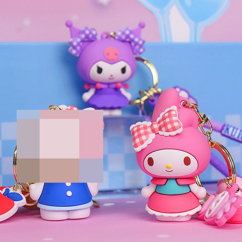 Kawaii Anime My Melody Bag Keychain Cute Cartoon kulomi Girly Heart Personality Pendant Car Schoolbag Accessory Toy for Girls