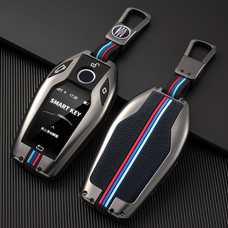 Custom Car Key Accessories Zinc Alloy+Silicone Car Key Case Cover Remote Key Shell Protector Fit for Bmw X1 X3 X5 X6