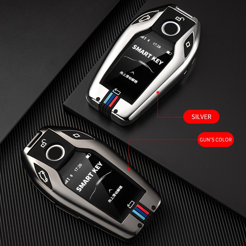 Custom Car Key Accessories Zinc Alloy+Silicone Car Key Case Cover Remote Key Shell Protector Fit for Bmw X1 X3 X5 X6