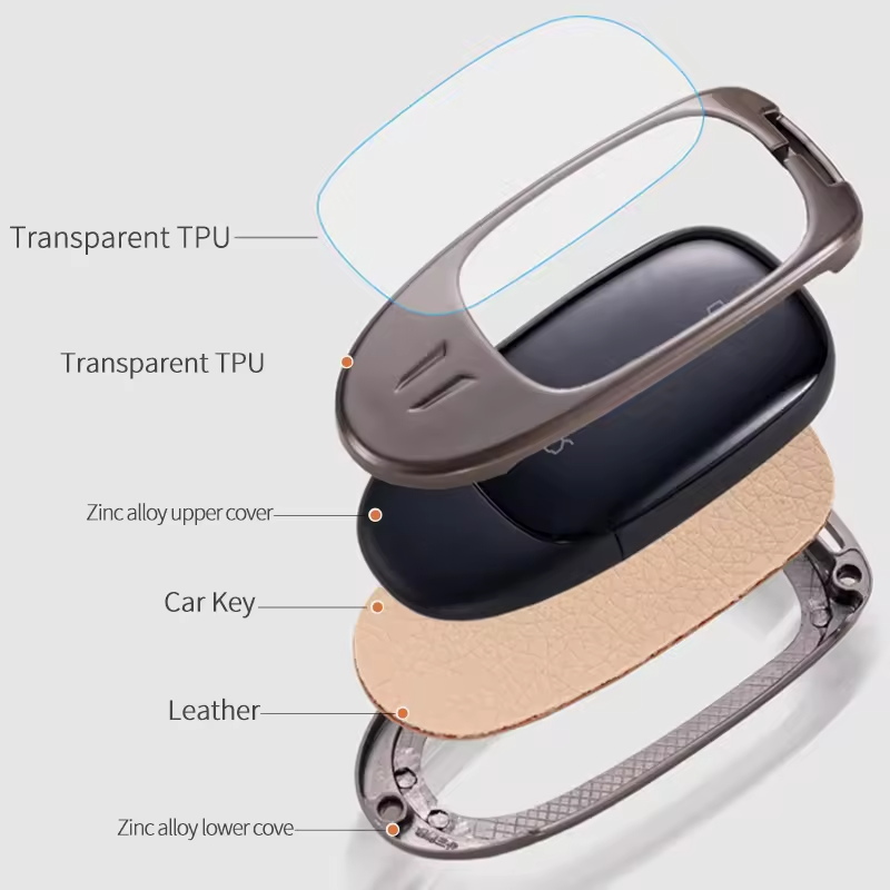 luxury Zinc Alloy metal car Key Case Smart Key Fob Case Cover For LiXiang L9 L8 L7 Alcantara accessories