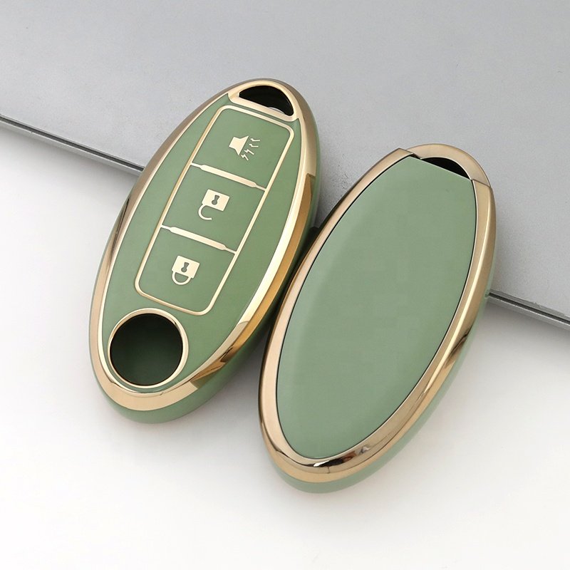 Gold Edge car key case cover For Nissan note Qashqai Pathfinder Rogue Versa Murano Infiniti Q50 accessories Car Key holder