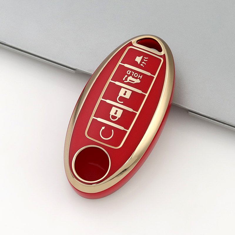 Gold Edge car key case cover For Nissan note Qashqai Pathfinder Rogue Versa Murano Infiniti Q50 accessories Car Key holder
