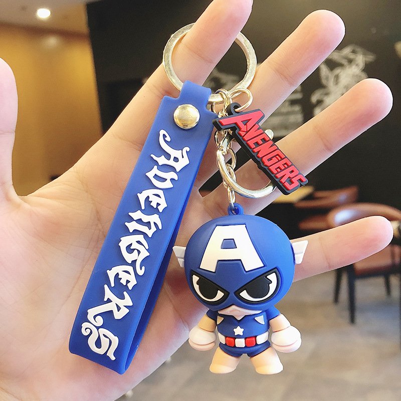 boys Pendent Key Ring self defense keychain car key anti-lost super hero marvel animation stock key chain wristlet accessories