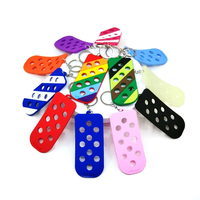 new PVC Fluorescent keychain shoe charms can be mounted on the key rings fit car keys accessories bag trinket wholesale custom