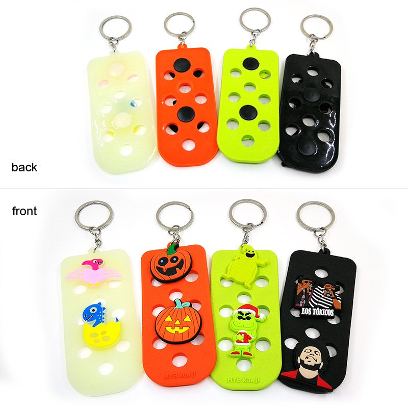 new PVC Fluorescent keychain shoe charms can be mounted on the key rings fit car keys accessories bag trinket wholesale custom