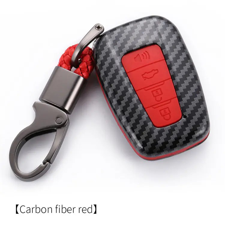 NEW Carbon Fiber Car Smart Key Fob Chain Case Cover For Toyota Camry Corolla Avalon 86 C-HR Highlander Kluger Mirai Prius RAV4
