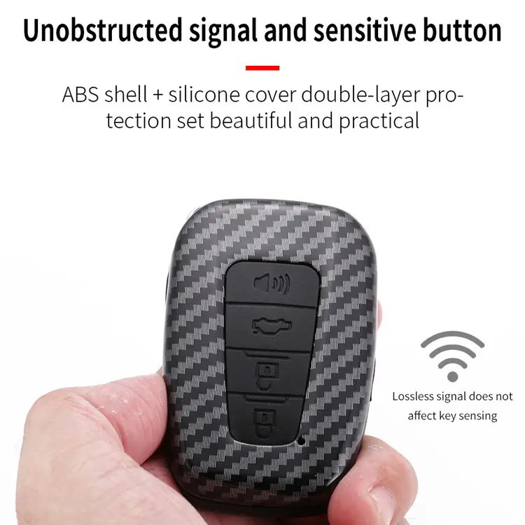NEW Carbon Fiber Car Smart Key Fob Chain Case Cover For Toyota Camry Corolla Avalon 86 C-HR Highlander Kluger Mirai Prius RAV4