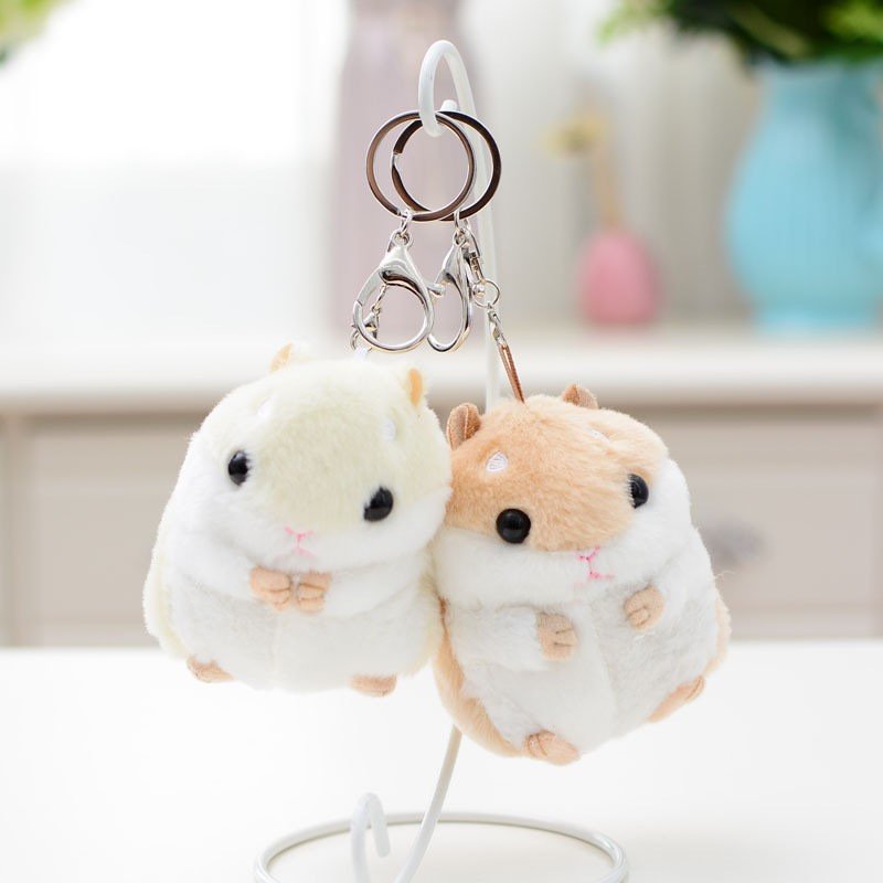 2024 Hamster Mini Plush Keychain toys Stuffed Animal Doll Key ring Handbag charm Pendant Accessories kawaii mini plush key chain