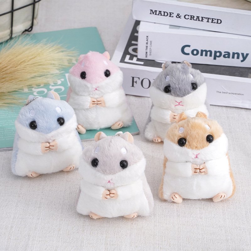 2024 Hamster Mini Plush Keychain toys Stuffed Animal Doll Key ring Handbag charm Pendant Accessories kawaii mini plush key chain