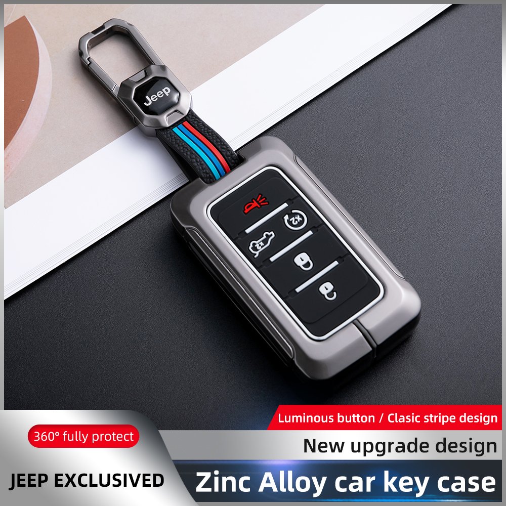 5 Buttons Auto llave Caso Leather Car Smart Key Case Cover For Jeep Renegade Shell Fob Accessaries