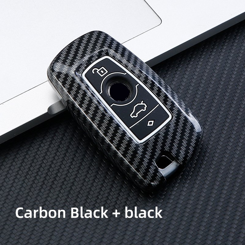 NEW Carbon fiber PC Car Smart Key Fob Case SKin Cover For BMW 3 4 5 Series 320i 530i 550i F20 F21 F30 F31 F25 F01 F02 keychain