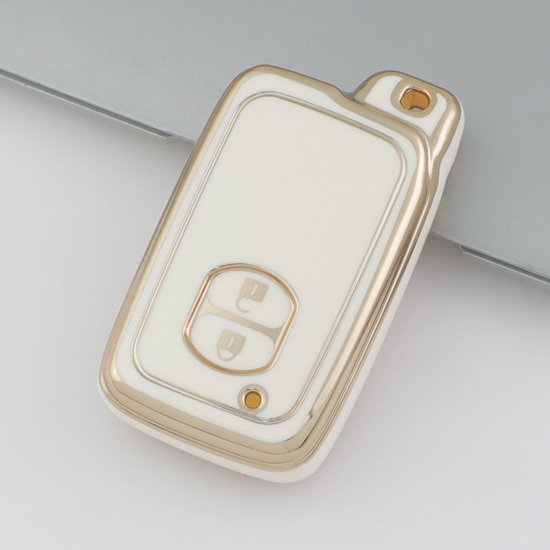 Soft TPU Car Key Cover For Toyota Avensis Land Cruiser Prado 150 Key Accessories Gold Edge Car Key Case