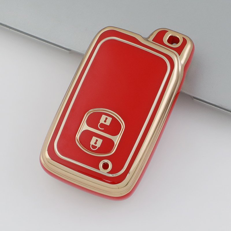 Soft TPU Car Key Cover For Toyota Avensis Land Cruiser Prado 150 Key Accessories Gold Edge Car Key Case