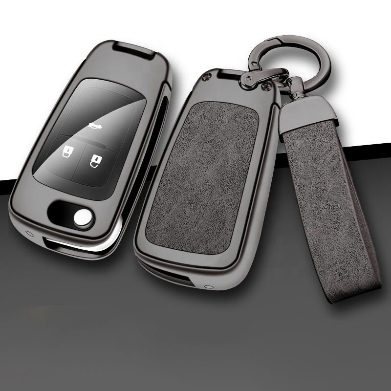 Zinc Alloy Leather Custom Car Logo 2/3/4/5 Buttons Car Key Cover Case For Chevrolet Cruze Epica Lova Camaro Impala Smart Keyring