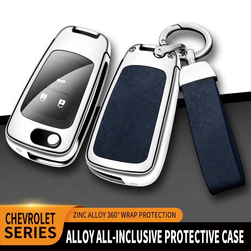 Zinc Alloy Leather Custom Car Logo 2/3/4/5 Buttons Car Key Cover Case For Chevrolet Cruze Epica Lova Camaro Impala Smart Keyring