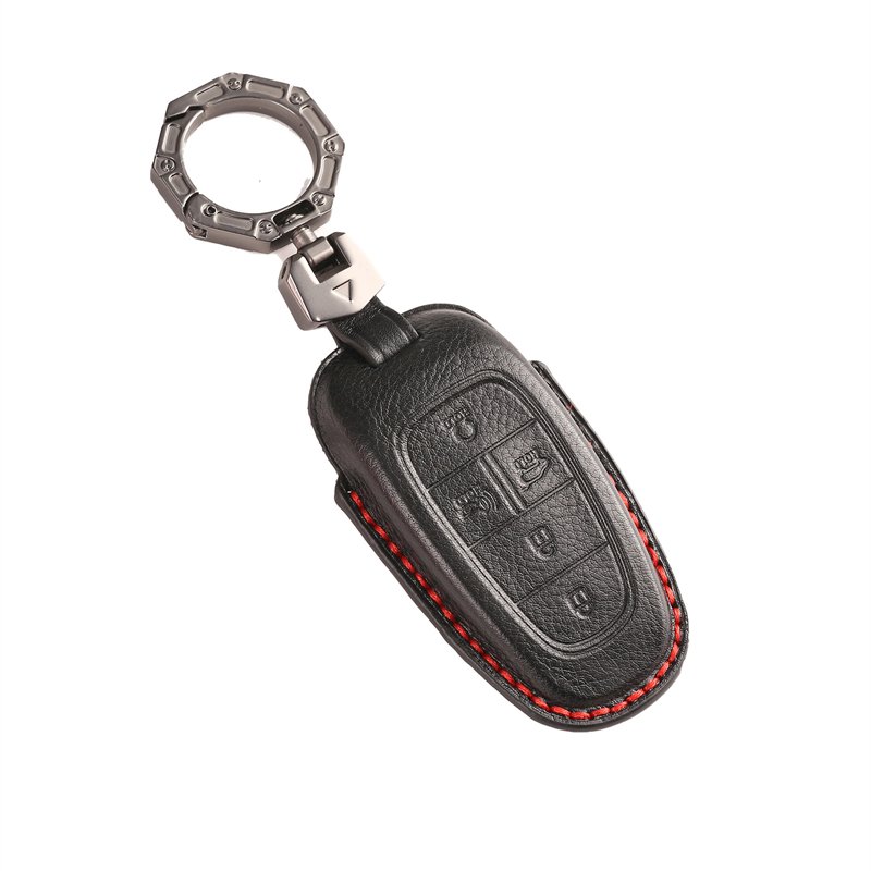 Genuine Leather Car Key Case Cover for Hyundai 7-Tasten Ioniq 5 Tucson NX4 Santafe Key Case Accessories Handmade Car key Shell