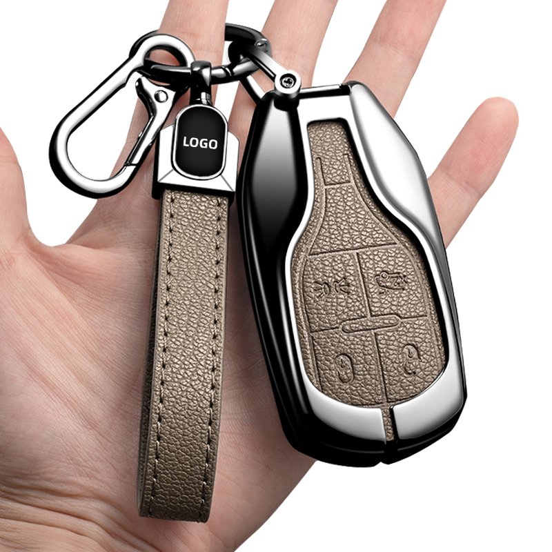 Suitable for Maserati car key cover Levent Ghibli Quattroporte MC20 automobile key fob case leather metal bag
