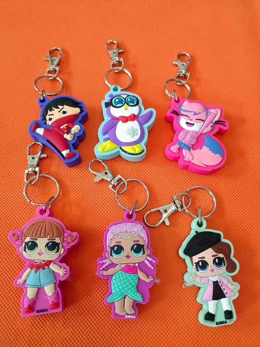 Promotional Business Gift for Custom Logo Key Chains 2d 3d Pvc Keychains Personalized Key Chain Pp Bag Soft Rubber 10pcs 0.015kg