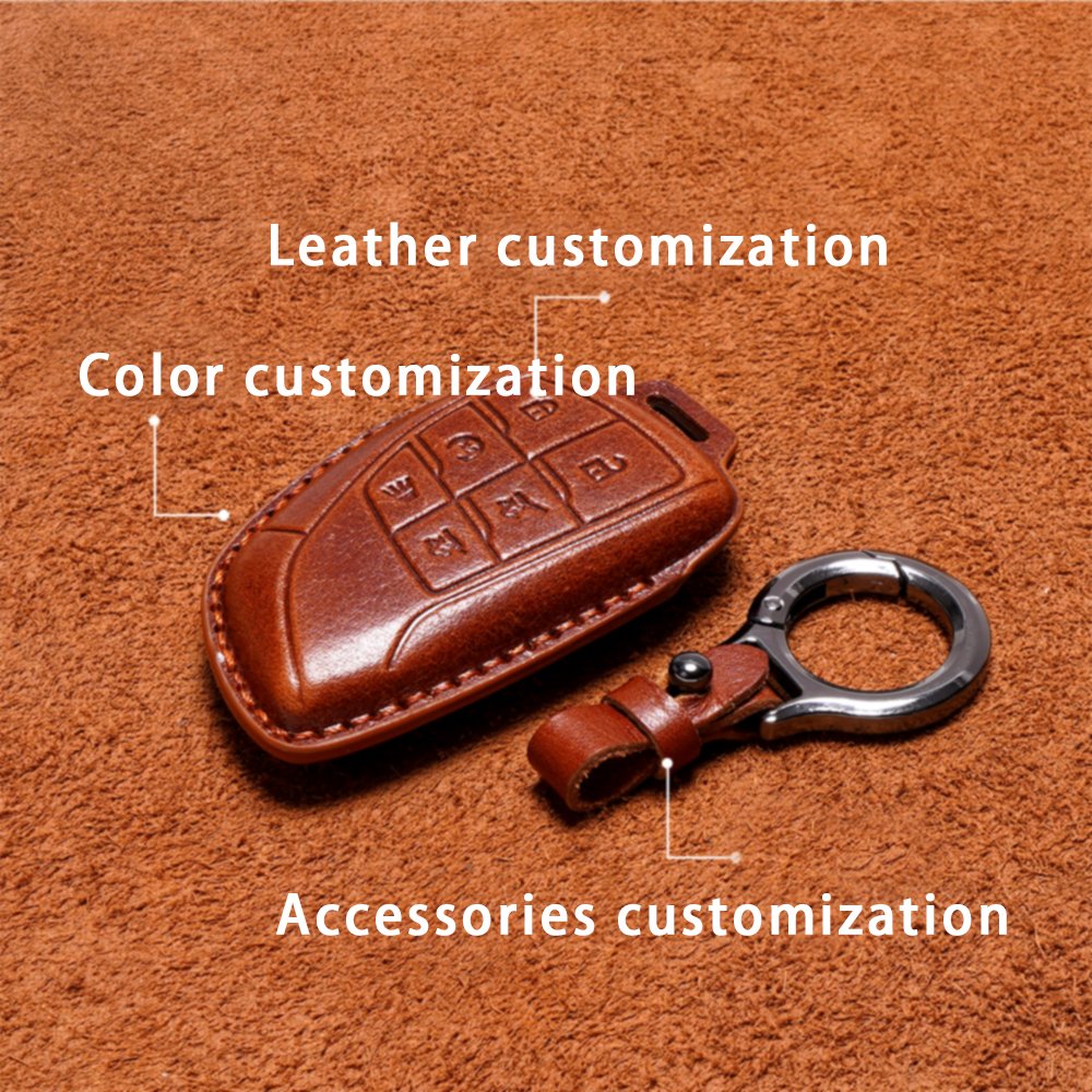 SweetPig Leather Car Key Cover for Chevrolet GMC 6 buttons Key bag accessory