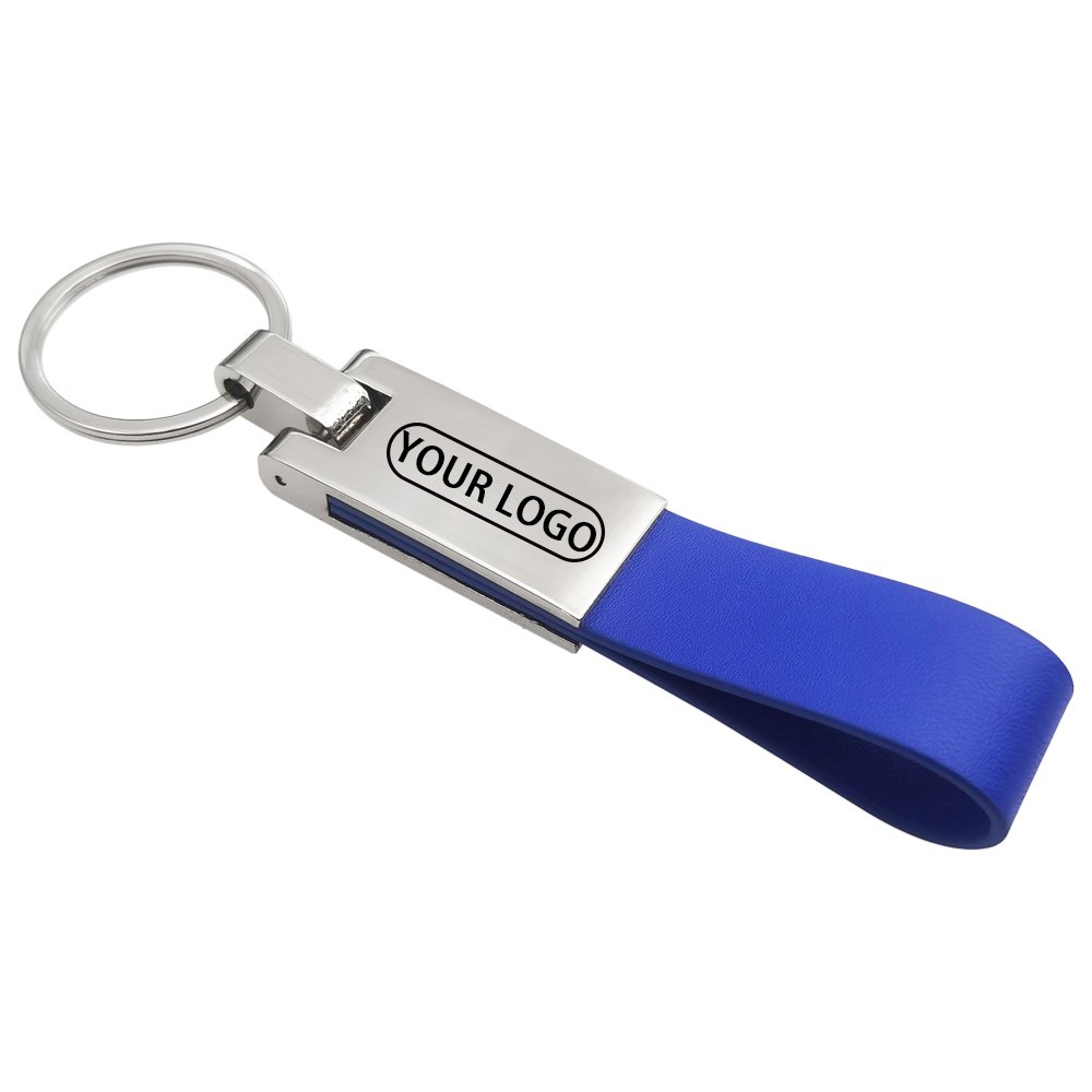 Custom logo faux pu leather car key chain holder sublimation blank leather keychain Accessories