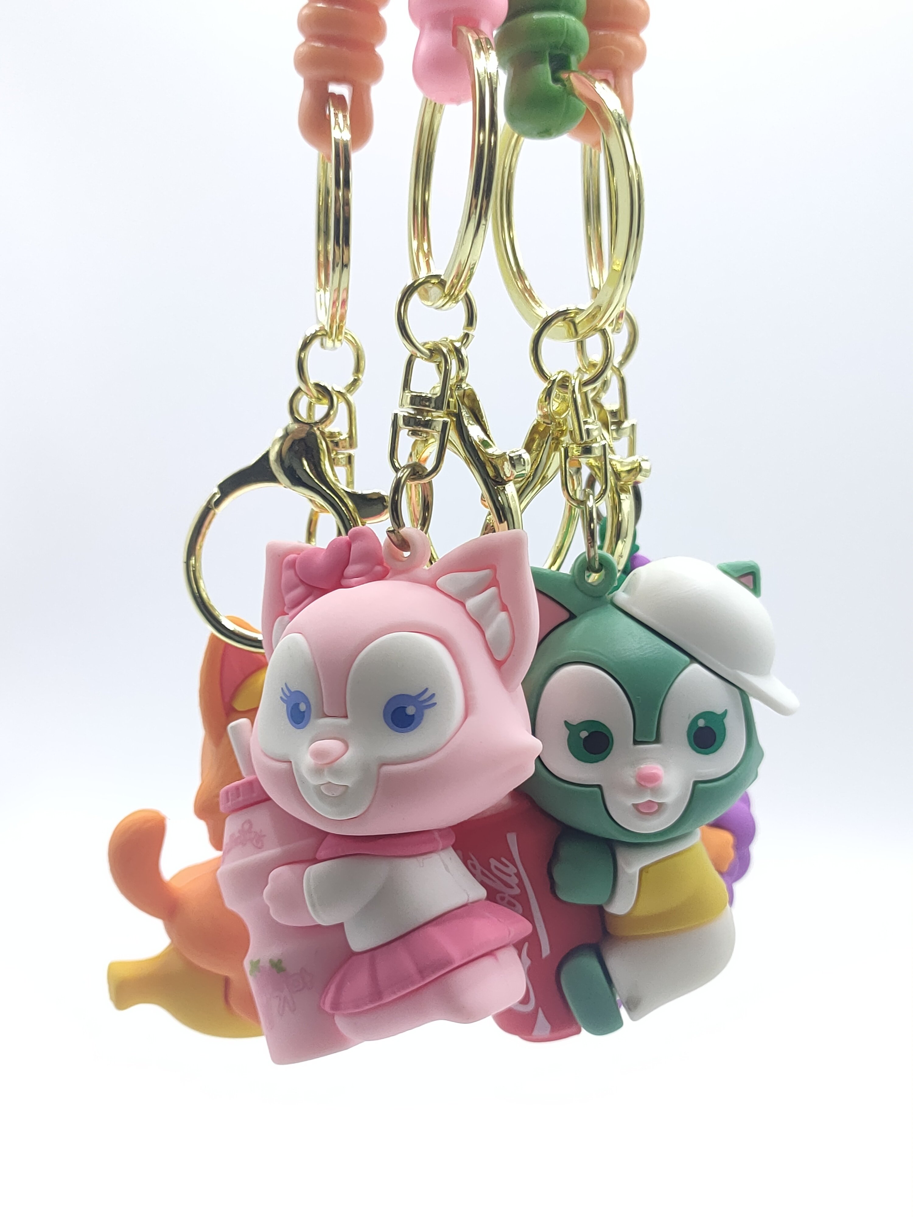Custom Wholesale cute doll key chain 3D Cartoon PVC Key pink key charm cartoon on bag keychain 3D Soft Anime PVC Keychain