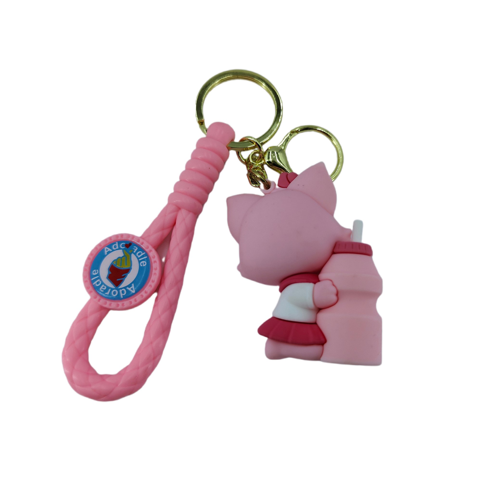 Custom Wholesale cute doll key chain 3D Cartoon PVC Key pink key charm cartoon on bag keychain 3D Soft Anime PVC Keychain