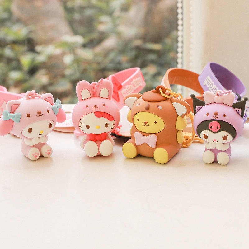 Sanrioo keychain accessories wholesale pvc rubber 3d cute kawaii hellod a kitty keychain anime key chain