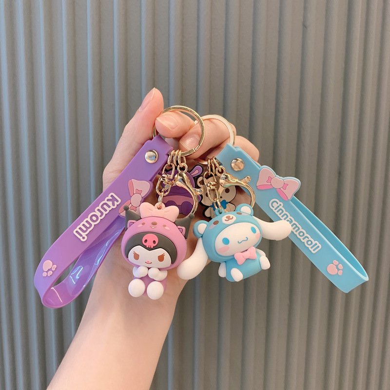 Sanrioo keychain accessories wholesale pvc rubber 3d cute kawaii hellod a kitty keychain anime key chain