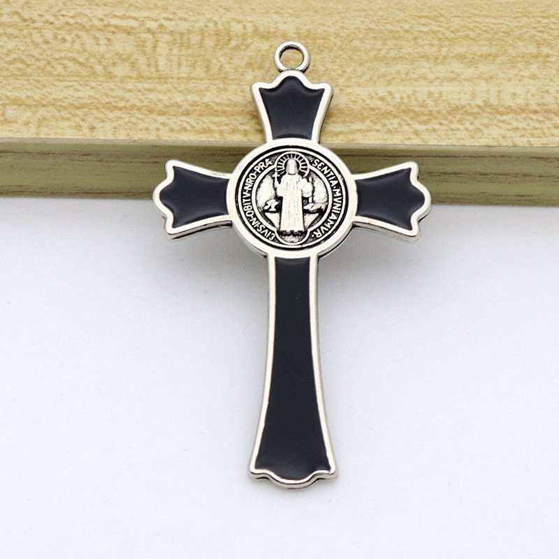 Church Catholic Christian Religion Key Chain Saint Benedict Retro Cross INRI Jesus Car Keyring