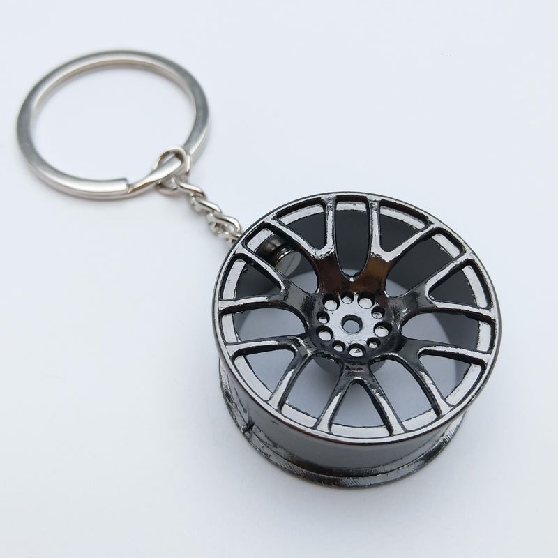 Customized car Keychain Gear Box Shift Brake Disc Turbo Car Accessories Key chain Metal Car Steering wheel Tire keychain