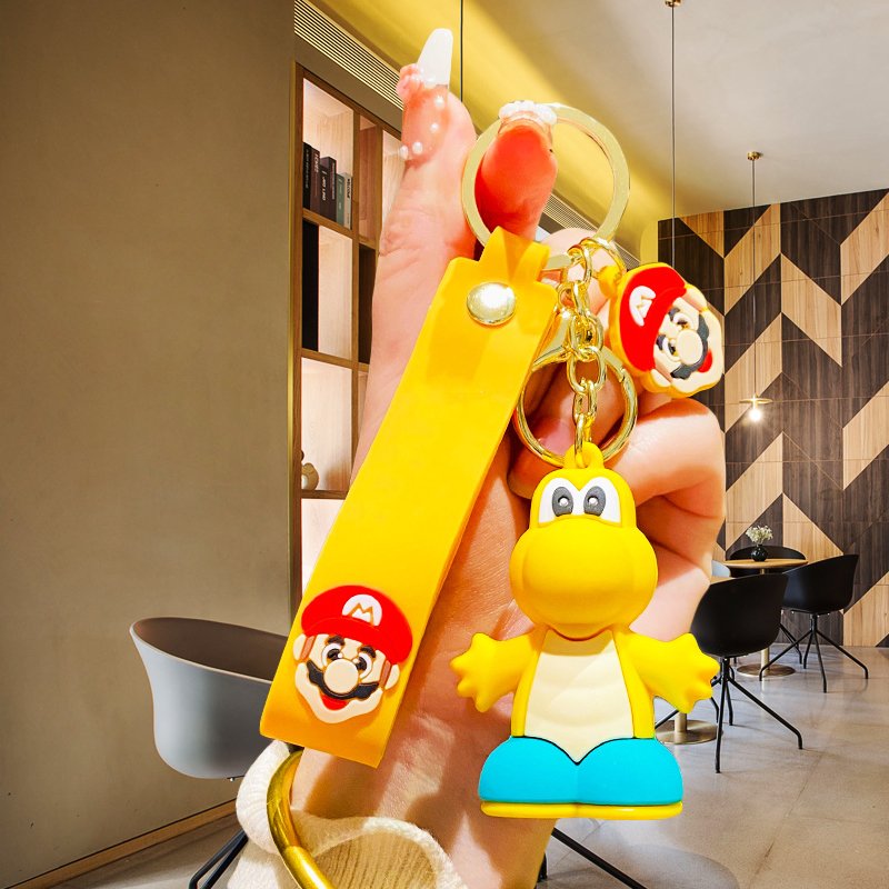 Customized Cute New 3d PVC super mario bros Backpack Car keychains