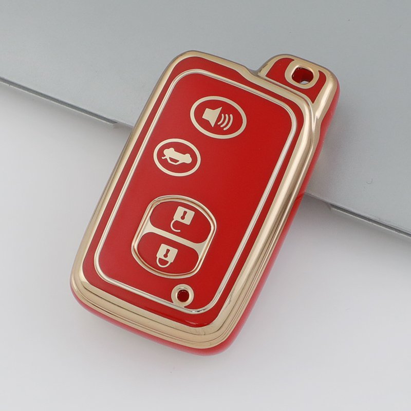 Manufacturer Wholesale TPU Car Key Cover For Toyota Avensis Land Cruiser Prado 150 Key Accessories Gold Edge Car Key Case