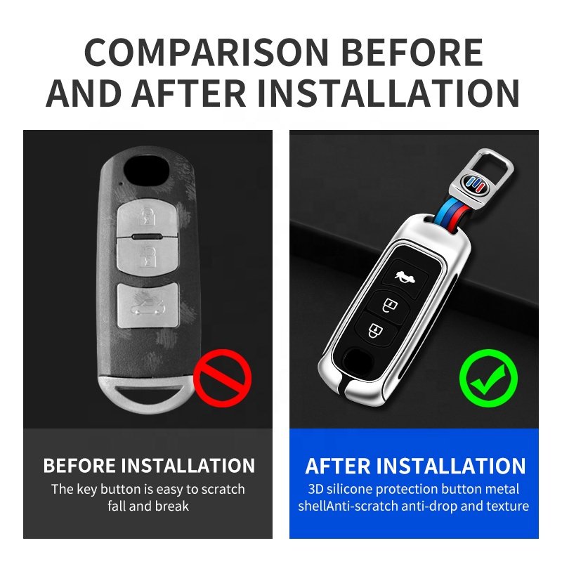 Metal Zinc Alloy Silicone Rubber For Car Keys Mazda 6 Car Key Cover