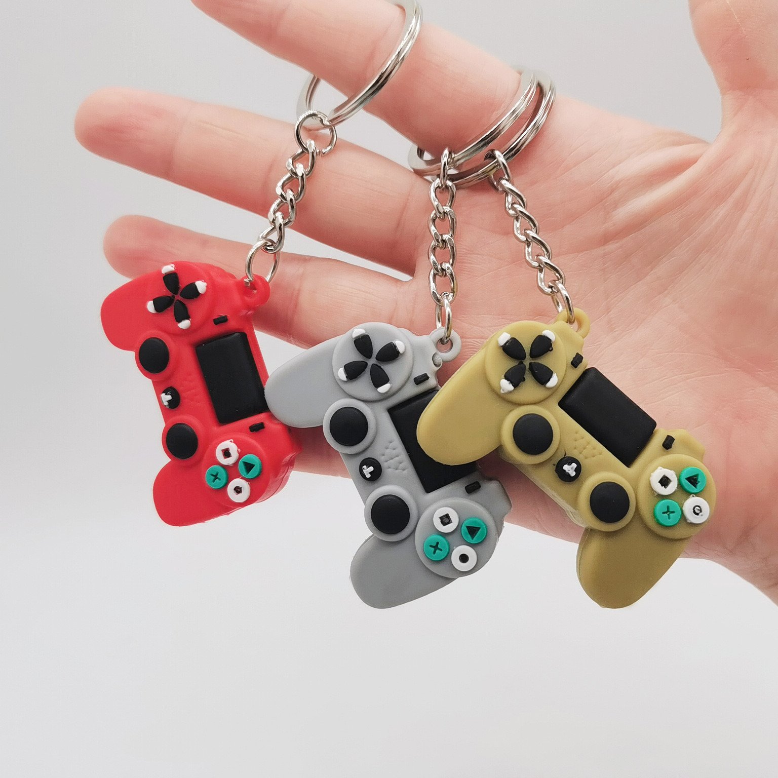 3 D Kawaii Cartoon PVC Anime keychain Mini Console Shaker Gamepad Joystick Controller Keychains cute car bag keyring Key chain