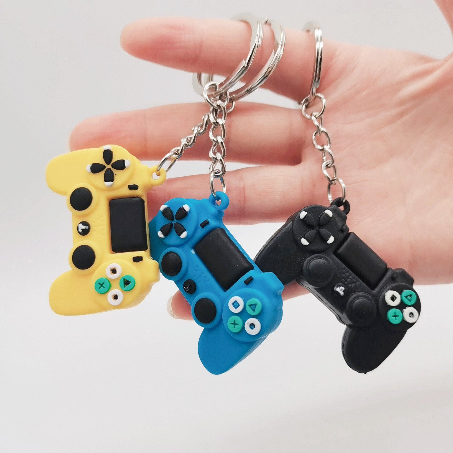 3 D Kawaii Cartoon PVC Anime keychain Mini Console Shaker Gamepad Joystick Controller Keychains cute car bag keyring Key chain