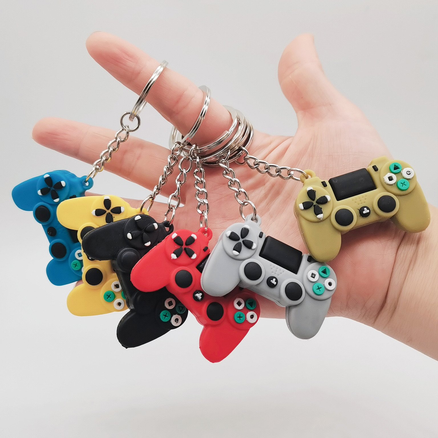 3 D Kawaii Cartoon PVC Anime keychain Mini Console Shaker Gamepad Joystick Controller Keychains cute car bag keyring Key chain