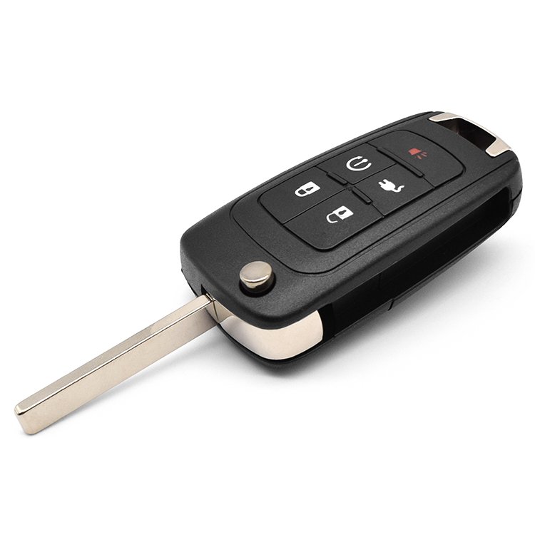 Topbest Flip Folding Remote Car Key Shell C-hevrolet Cruze Epica Lova Camaro Impala 2 3 4 5 Button HU100 Blade Replacement key