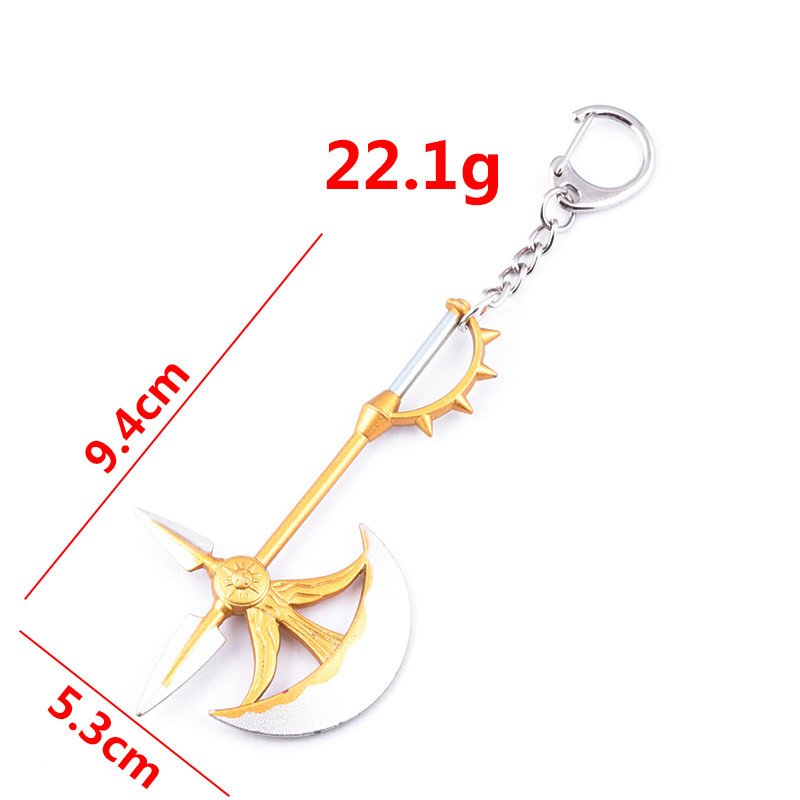 Japan Anime Meliodas Lost Bane Escano Axe Key Ring The Seven Deadly Sins Artifact Weapon Model Keychain